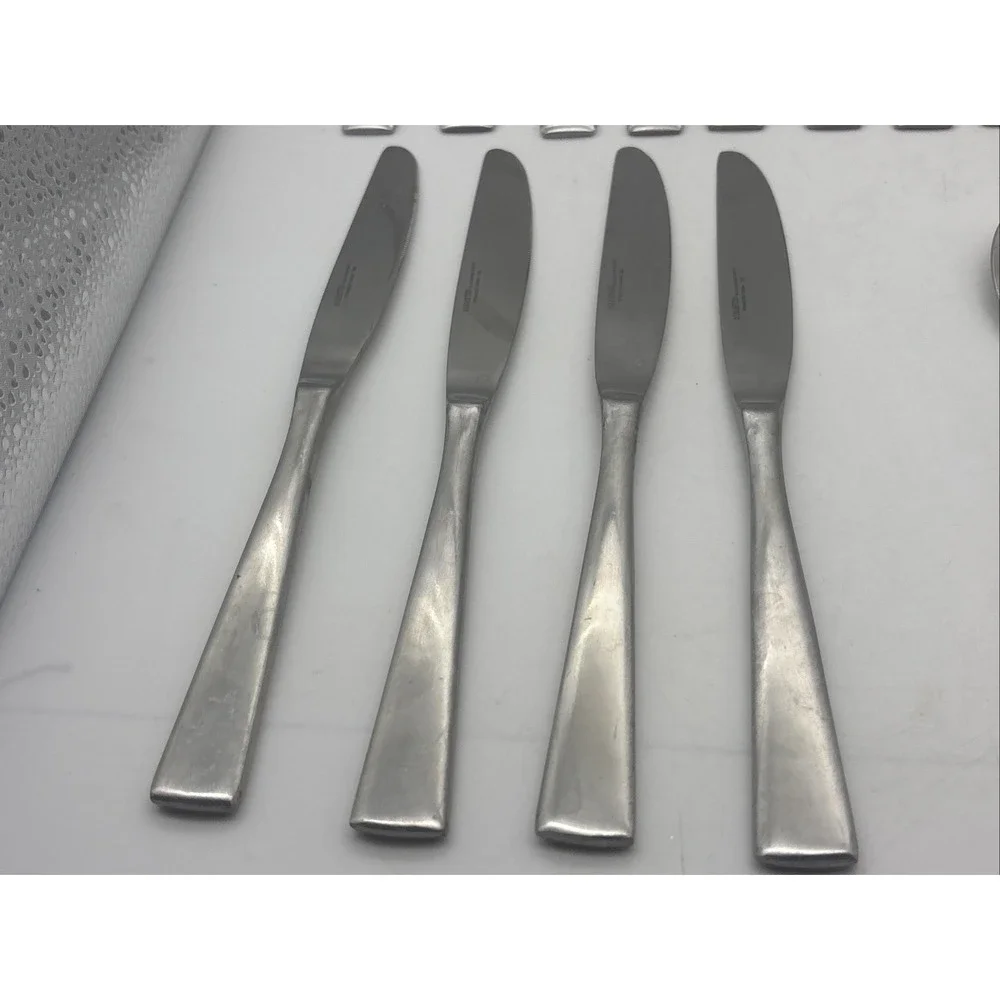 Hampton Silversmiths 235 Stainless Flatware Mixed Set Knives Forks Spoons -22pcs